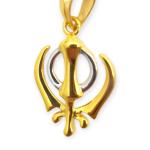 Adorable Gold Sikhi Khanda Pendant in Beautiful Design